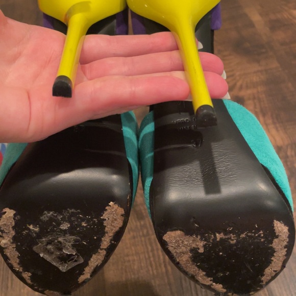 Giuseppe Zanotti Sued Colour Block Ankle Strap Pump - Picture 4 of 4